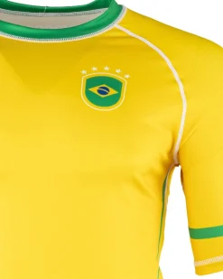 Clearance Gameness Brazil Short Sleeve Rash Guard Yellow