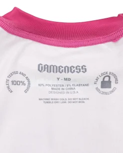 Outlet Gameness Girl's Tempest Short Sleeve Rash Guard Pink/Blue