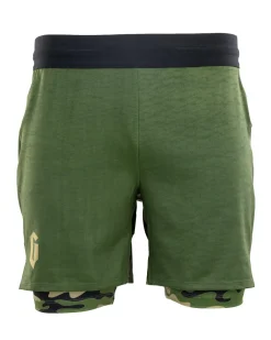 Online Century Martial Arts Gameness Men's Combate Lined Grappling Shorts Olive