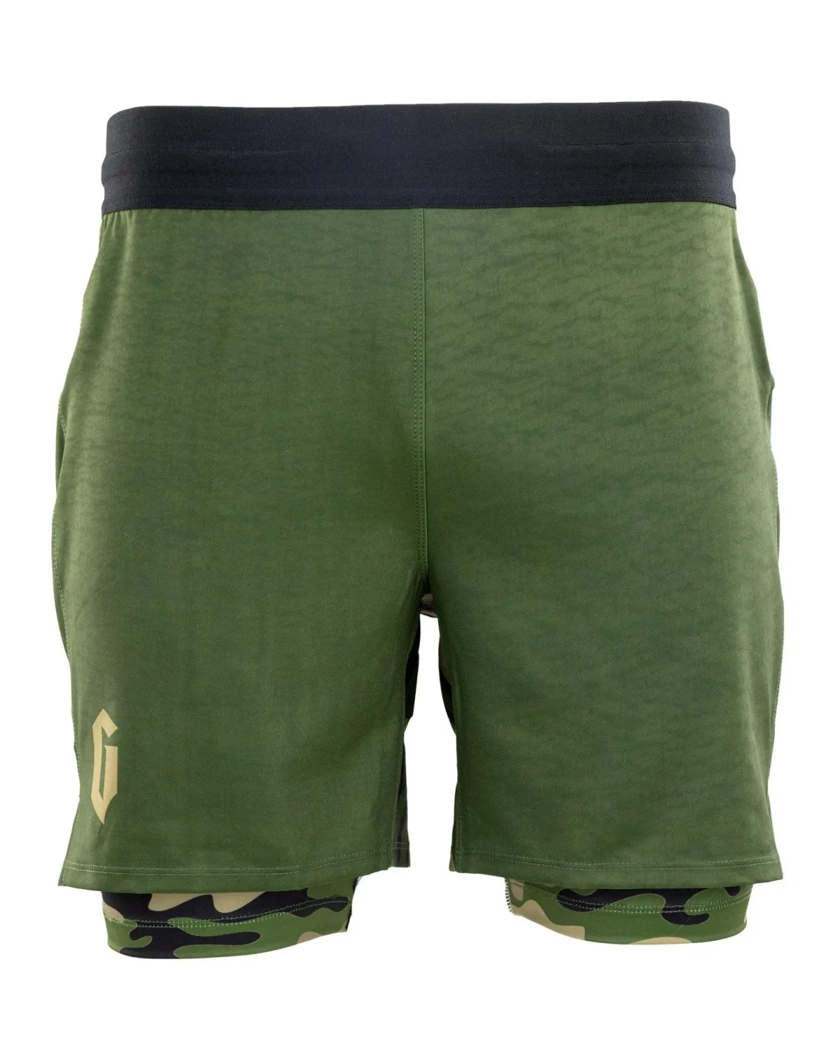 Online Century Martial Arts Gameness Men's Combate Lined Grappling Shorts Olive