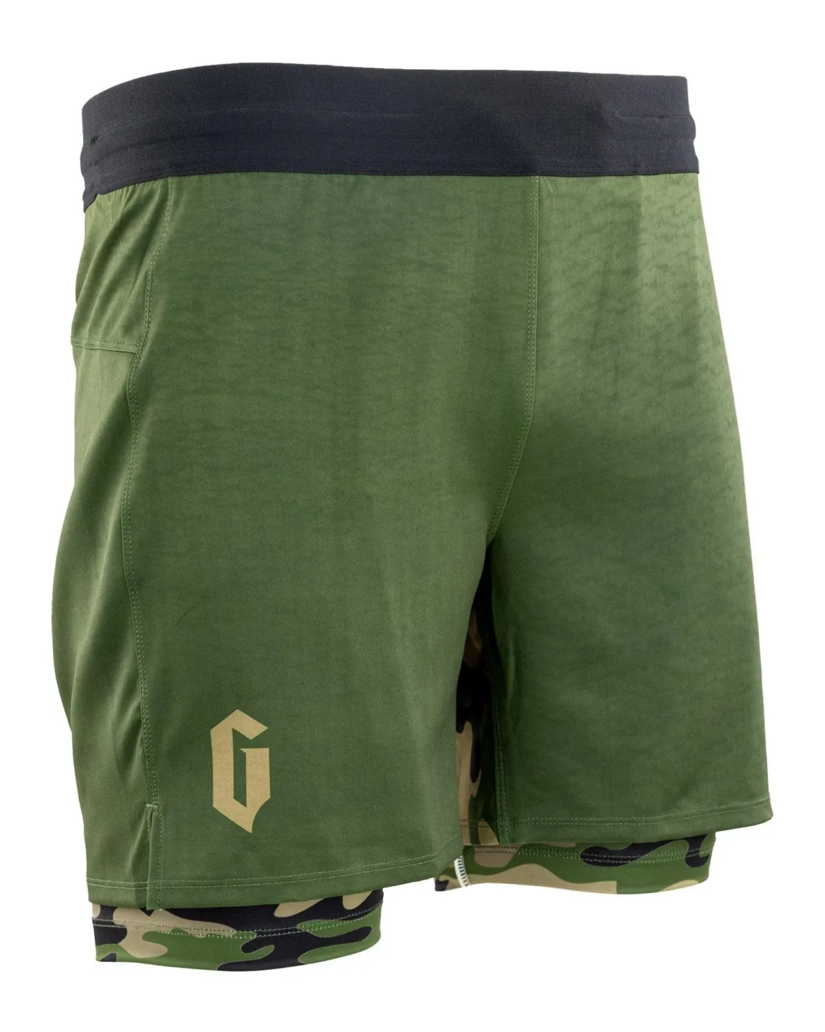 Online Century Martial Arts Gameness Men's Combate Lined Grappling Shorts Olive