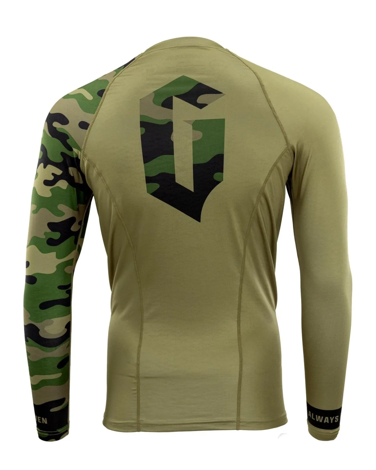 Hot Century Martial Arts Gameness Men's Combate Long Sleeve Rash Guard Olive