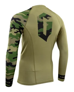 Hot Century Martial Arts Gameness Men's Combate Long Sleeve Rash Guard Olive