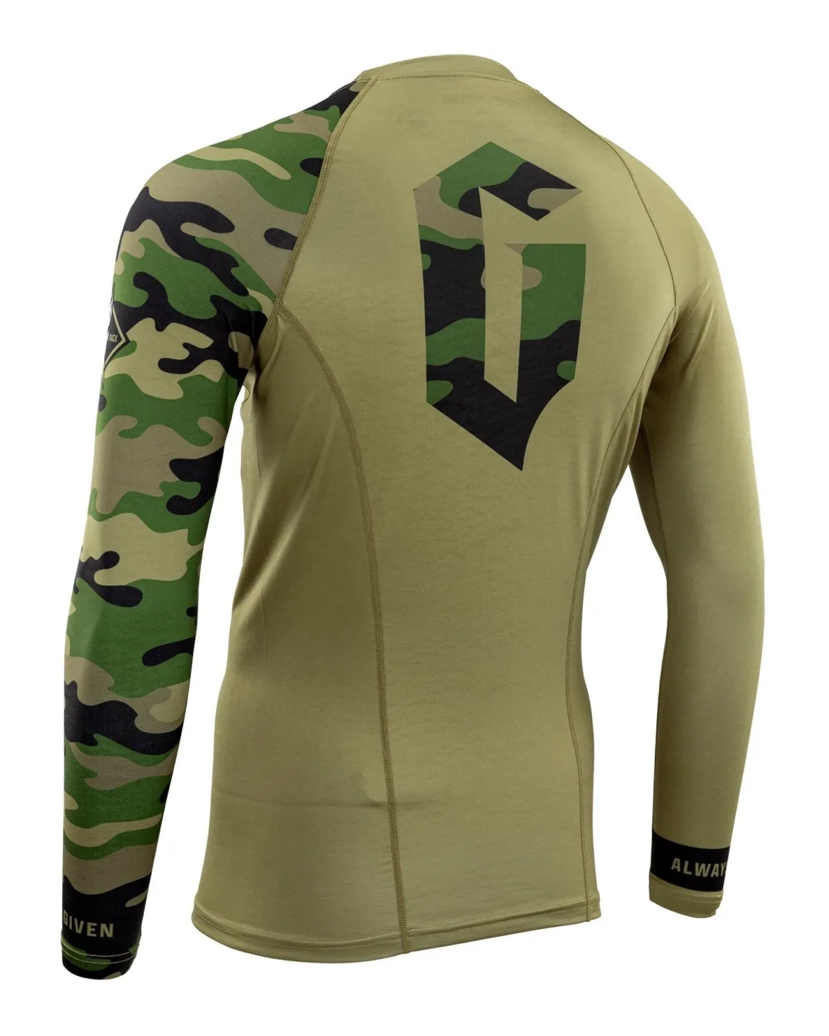 Hot Century Martial Arts Gameness Men's Combate Long Sleeve Rash Guard Olive