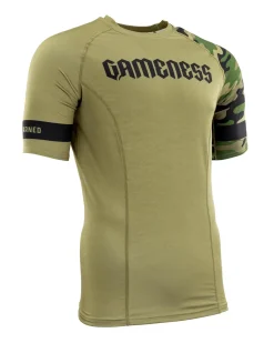 Outlet Century Martial Arts Gameness Men's Combate Short Sleeve Rash Guard Olive