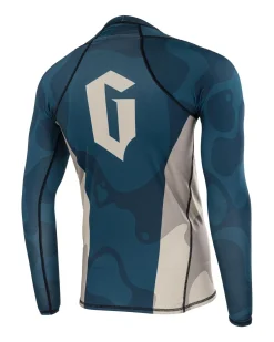 Online Gameness Men's Long Sleeved Meeting Of The Waters Rash Guard Navy