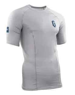 Best Gameness Men's Short Sleeve Solid Rash Guard Grey