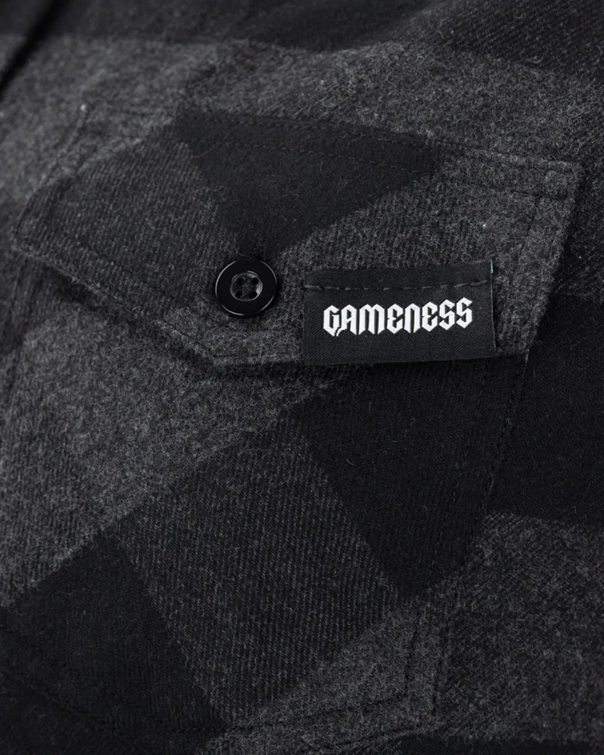 Outlet Gameness Roll Call Men's Flannel Shirt Black/Grey