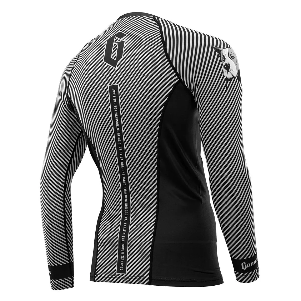 Clearance Gameness Spirit Animal Long Sleeve Rash Guard Black/White