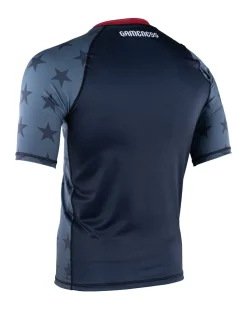 Discount Gameness USA Stars Short Sleeve Rash Guard Blue