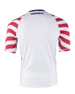 Online Gameness USA Stripes Short Sleeve Rash Guard White/Red