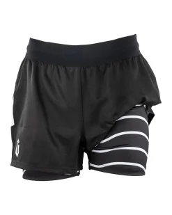 Clearance Century Martial Arts Gameness Women's Lined Pro Grappling Short - Flow Black
