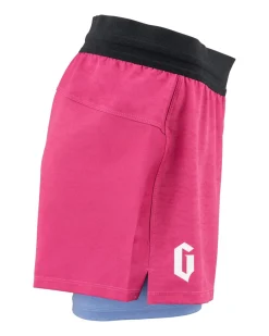 Best Gameness Women's Tempest Lined Grappling Shorts Pink/Blue