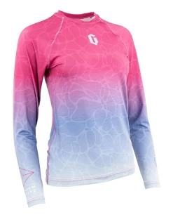 Outlet Gameness Women's Tempest Long Sleeve Rash Guard Blue/Pink