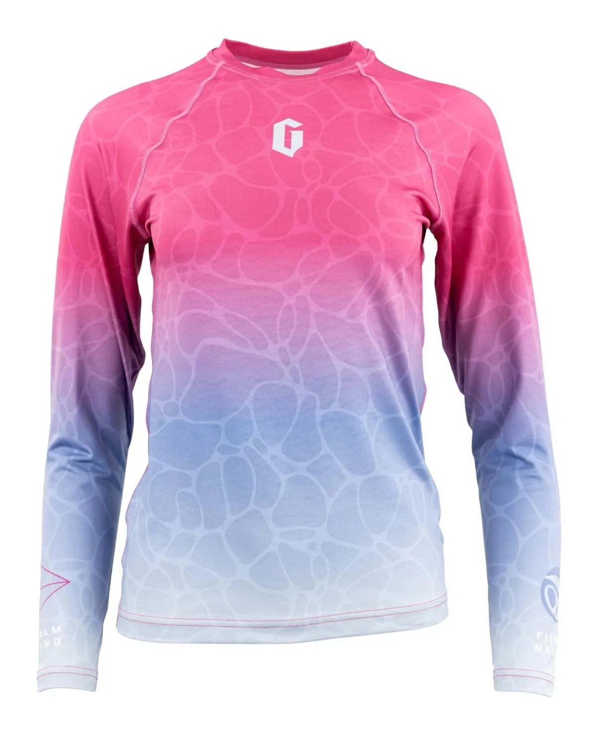 Outlet Gameness Women's Tempest Long Sleeve Rash Guard Blue/Pink