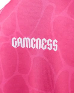 Outlet Gameness Women's Tempest Short Sleeve Rash Guard Pink/Blue