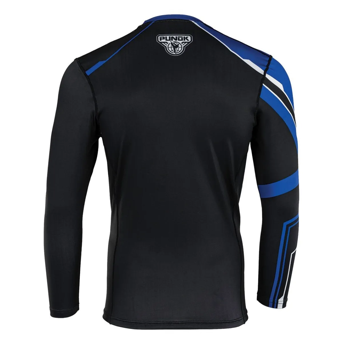 Hot Century Martial Arts Punok Long Sleeve Compression Top Blue/Black/White