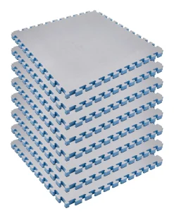 New Century Mats Reversible 1" Puzzle Mat Eight Piece Bundle - Grey/Black