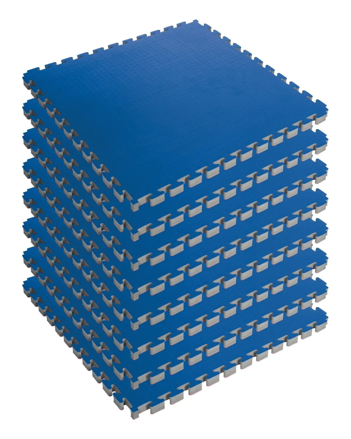New Century Mats Reversible 1" Puzzle Mat Eight Piece Bundle - Blue/Red