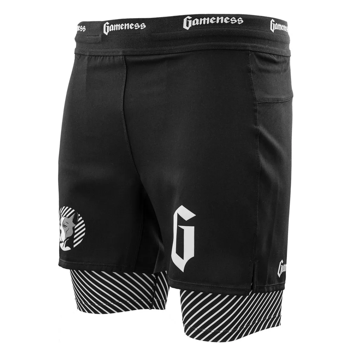 Discount Gameness Spirit Animal Grappling Short Black/White