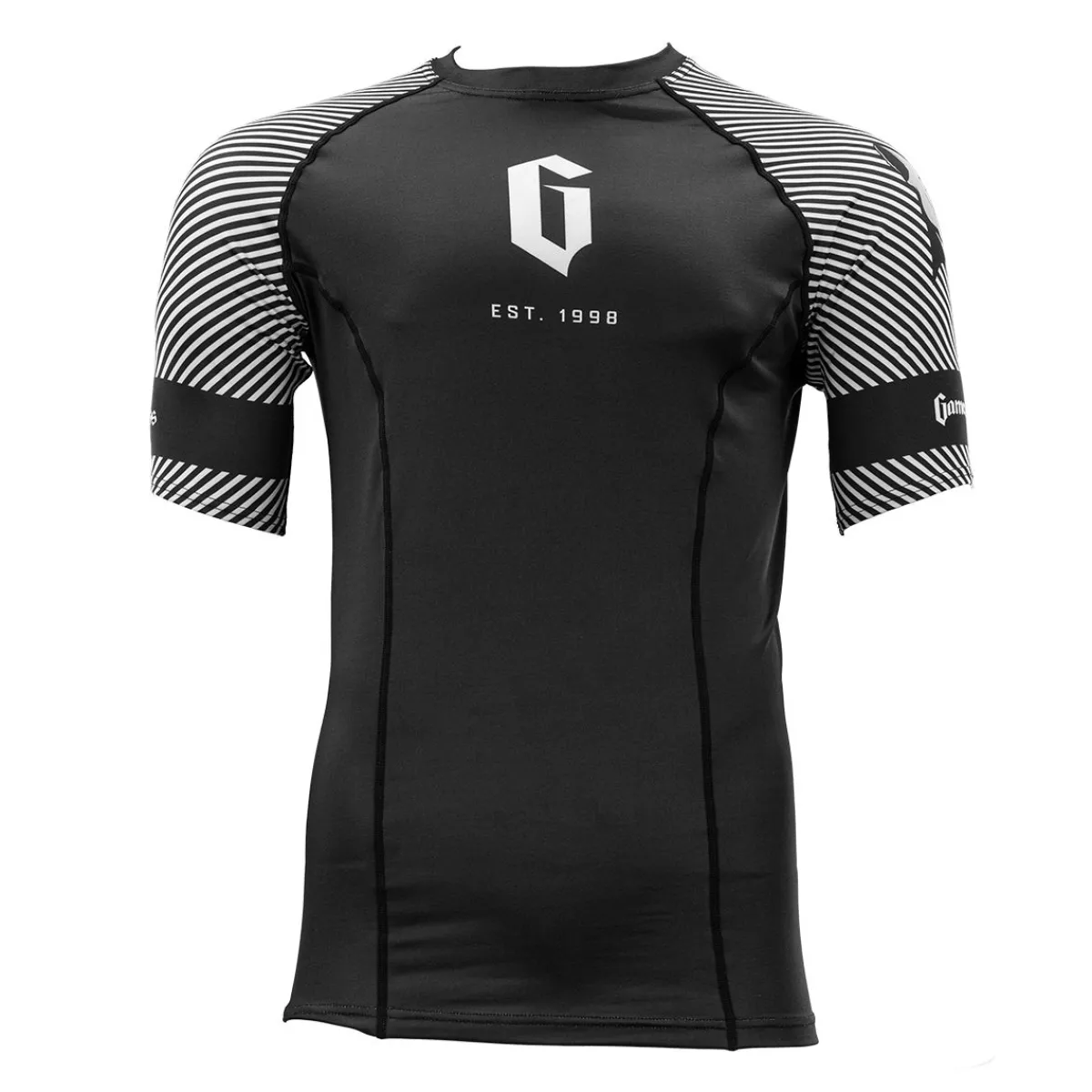 Outlet Gameness Spirit Animal Short Sleeve Rash Guard Black/White