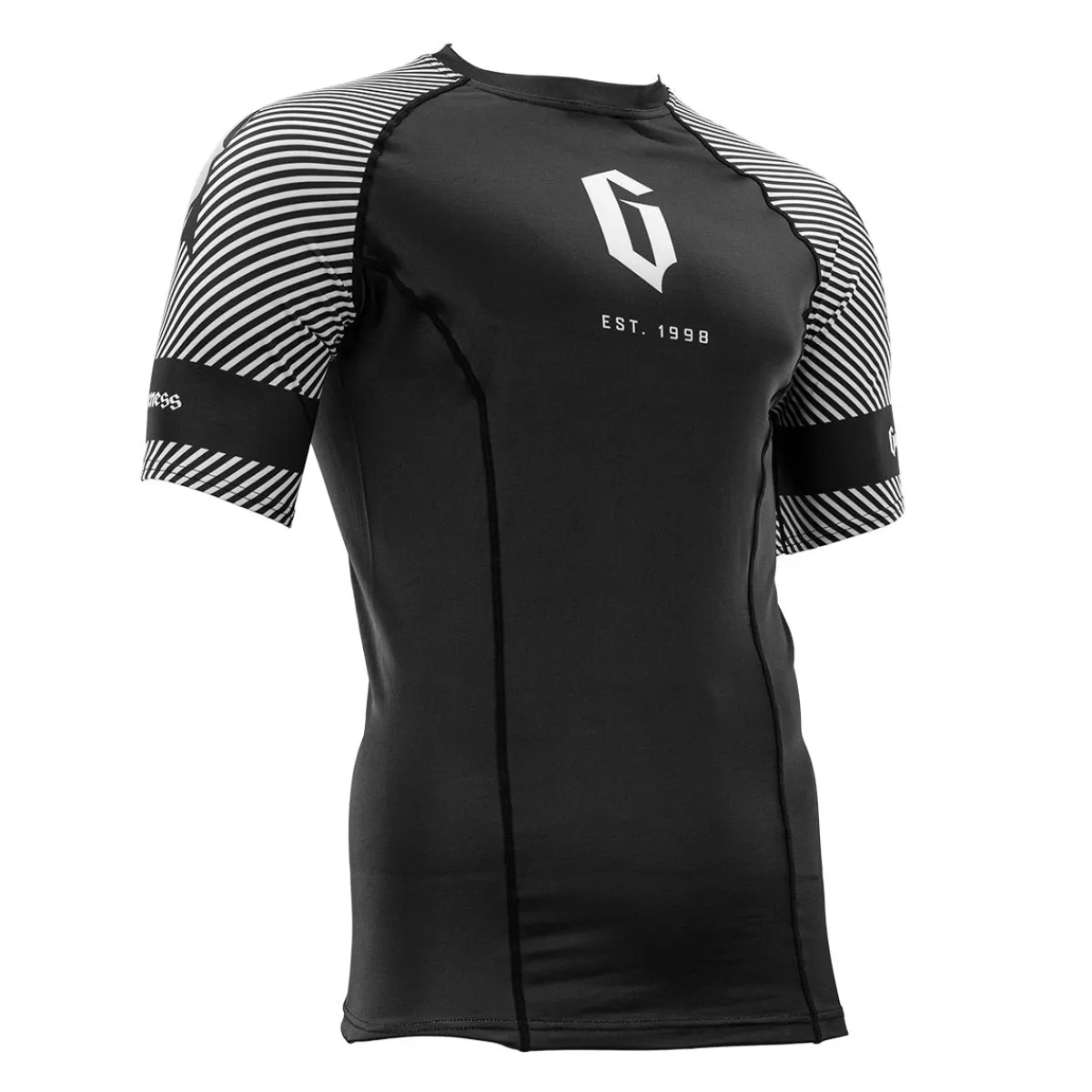 Outlet Gameness Spirit Animal Short Sleeve Rash Guard Black/White