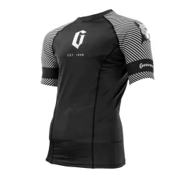 Outlet Gameness Spirit Animal Short Sleeve Rash Guard Black/White