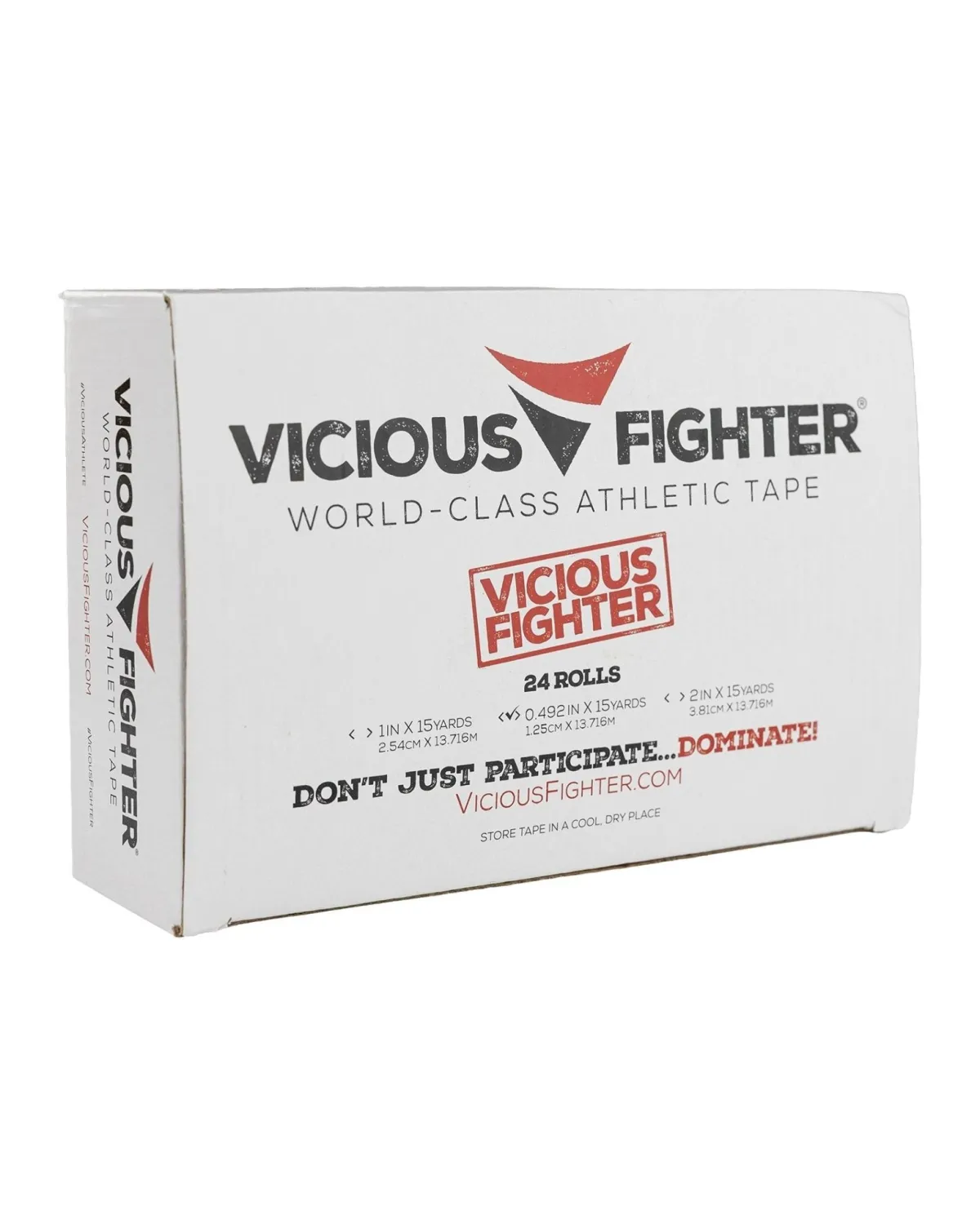 New Gameness Vicious Fighter .492" Athletic Tape - 24 Rolls White